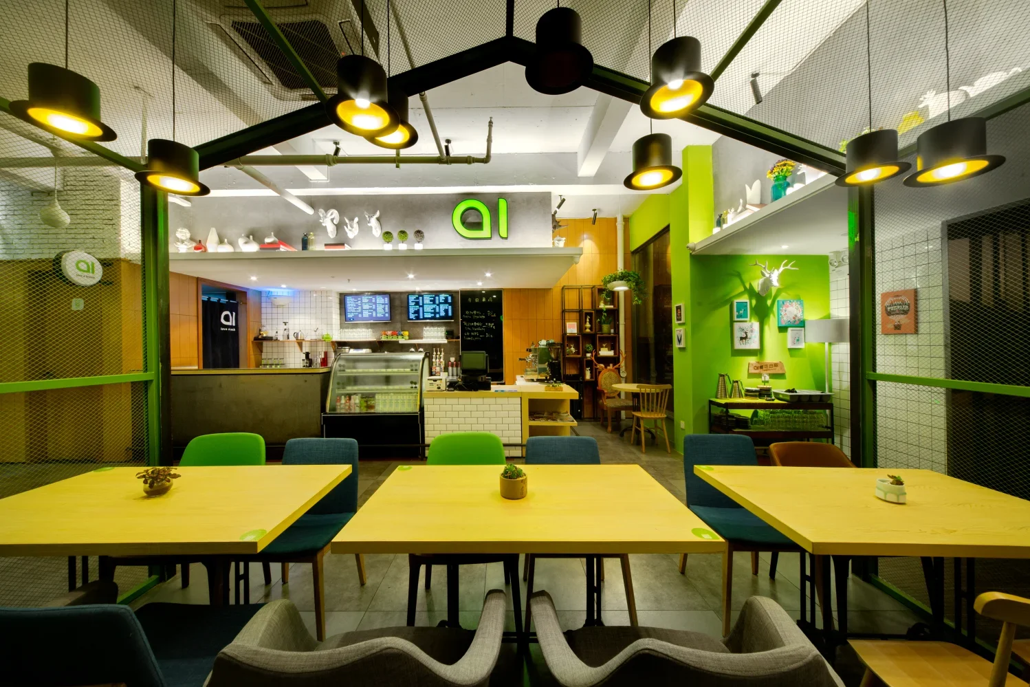 轻食餐厅设计【AI咖餐】餐饮空间设计案例