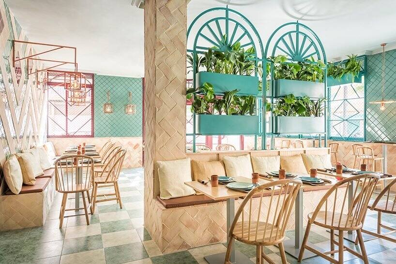 熱帶海洋風格餐廳空間設計效果圖：巴倫西亞餐廳