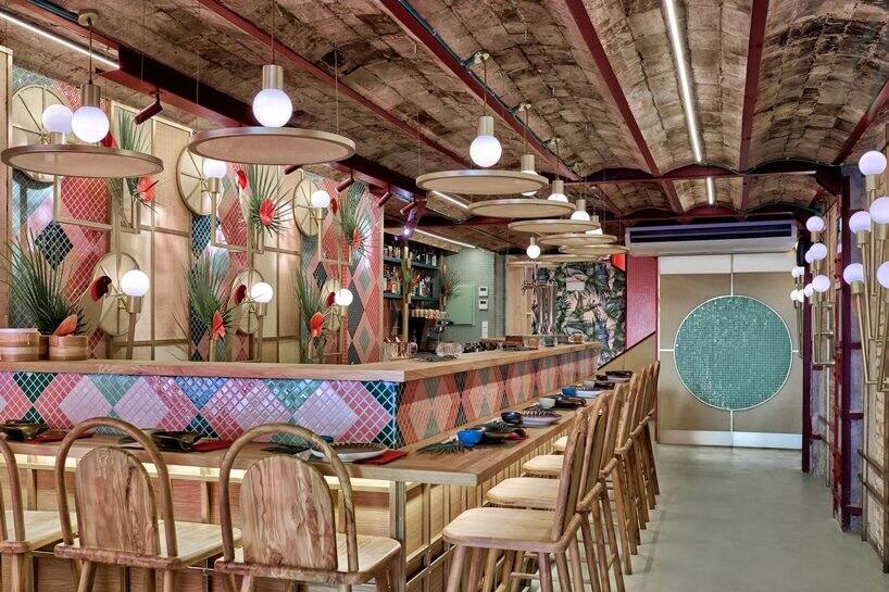 深圳著名餐饮设计公司分享巴伦西亚热带风格主题寿司快餐厅装修案例