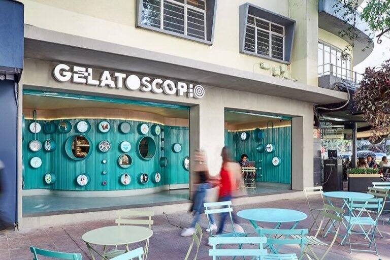 网红马卡龙绿奶茶店设计效果图：墨西哥冰淇淋店